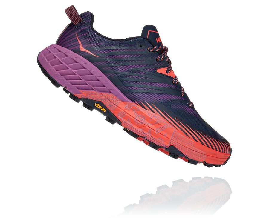 Zapatillas Trail Hoka One One Mujer - Speedgoat 4 - Azul Marino - UNP856024